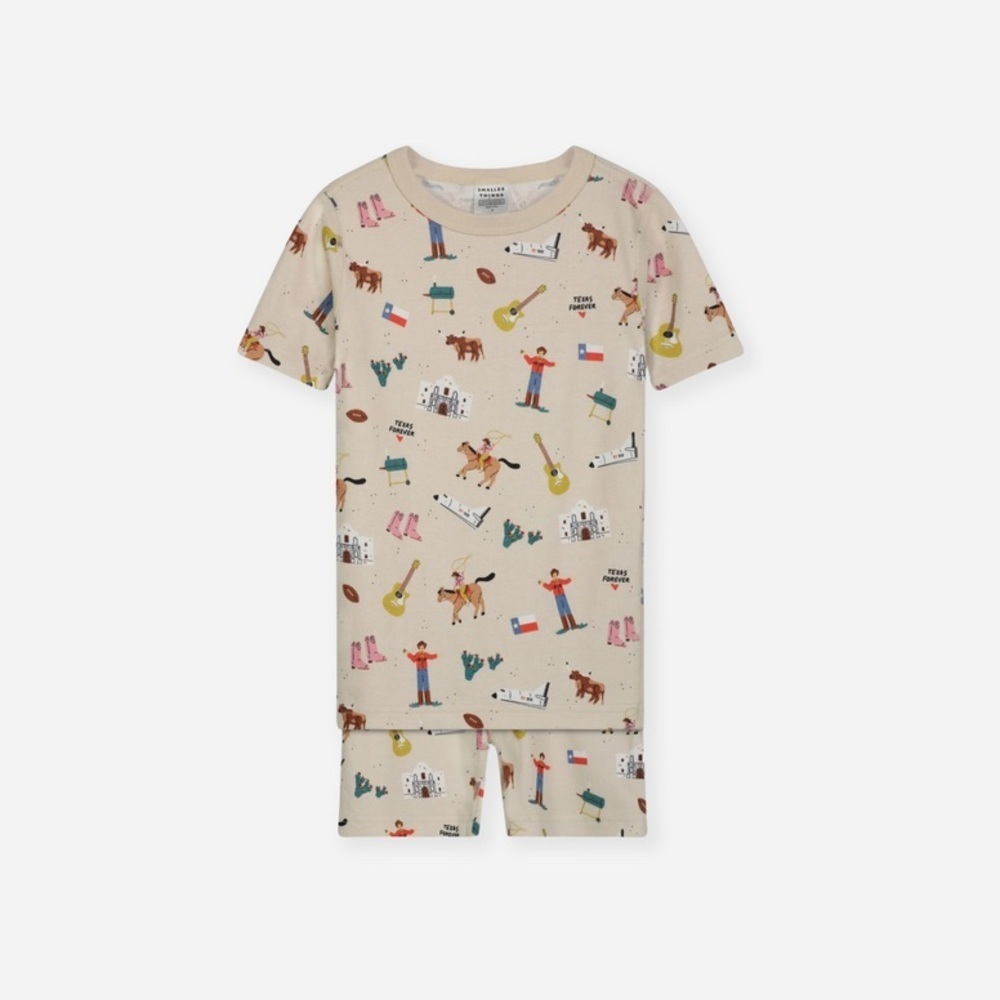 SMALLER THINGS Texas Forever Rodeo Fair Pajama Shorts and Top Set 10Y VGUC